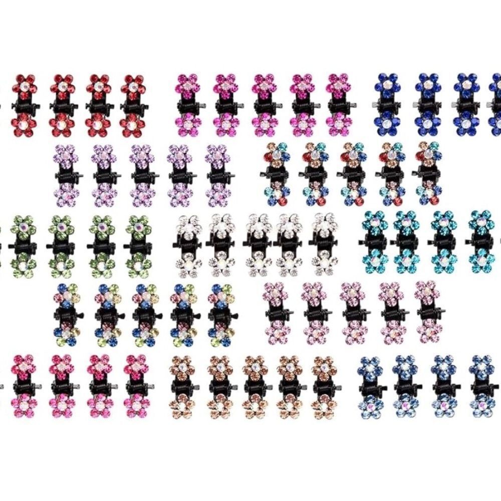 ANBALA Mini Claw Clips, 65pcs No-Slip Grip Jaw Clips Glitter Clips Rhinestone